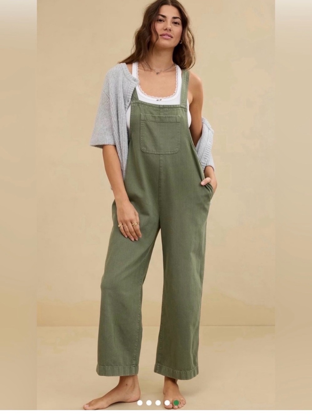 Aerie Olive Green Overalls